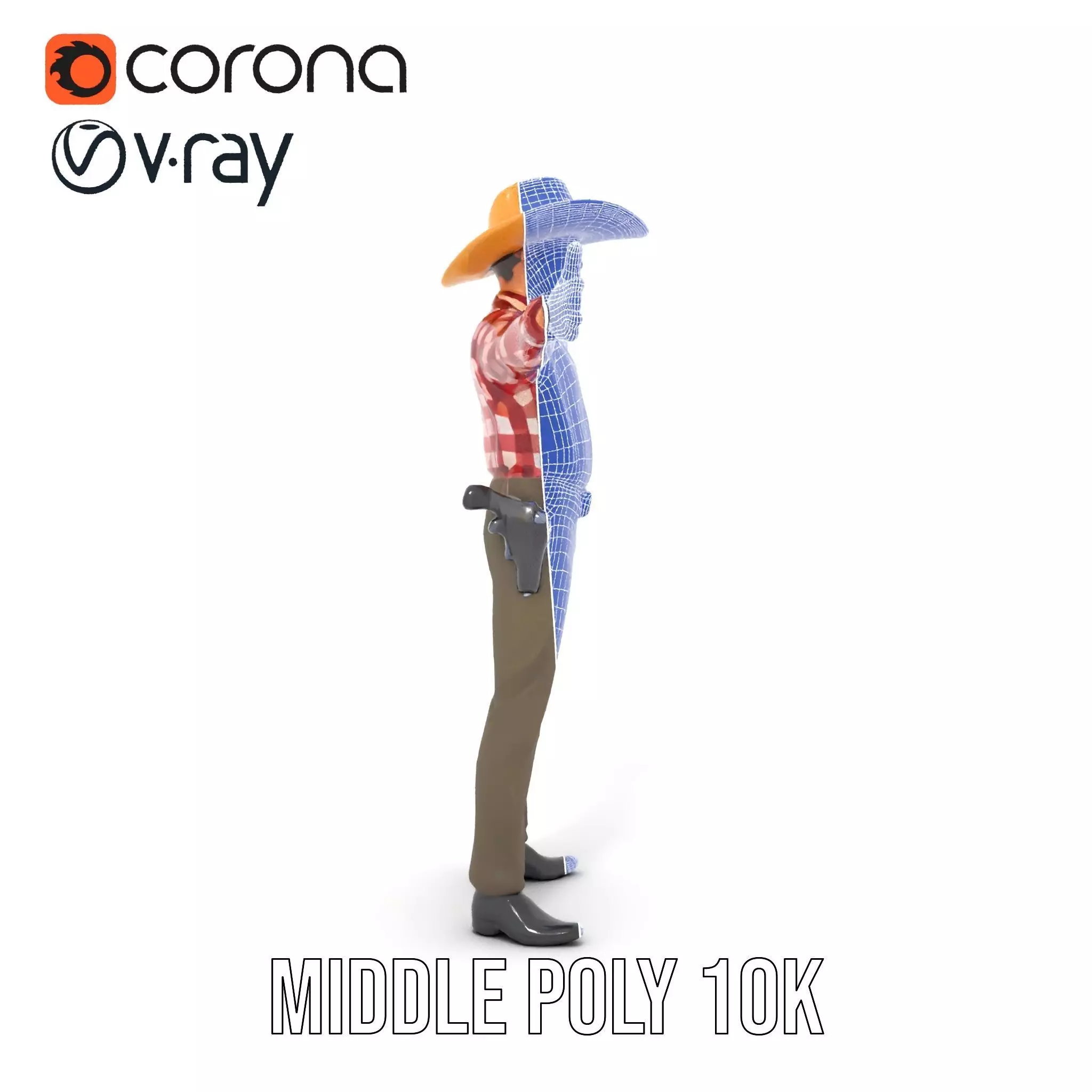 Cowboy Outfit Character model pack Low-poly 3D model_21
