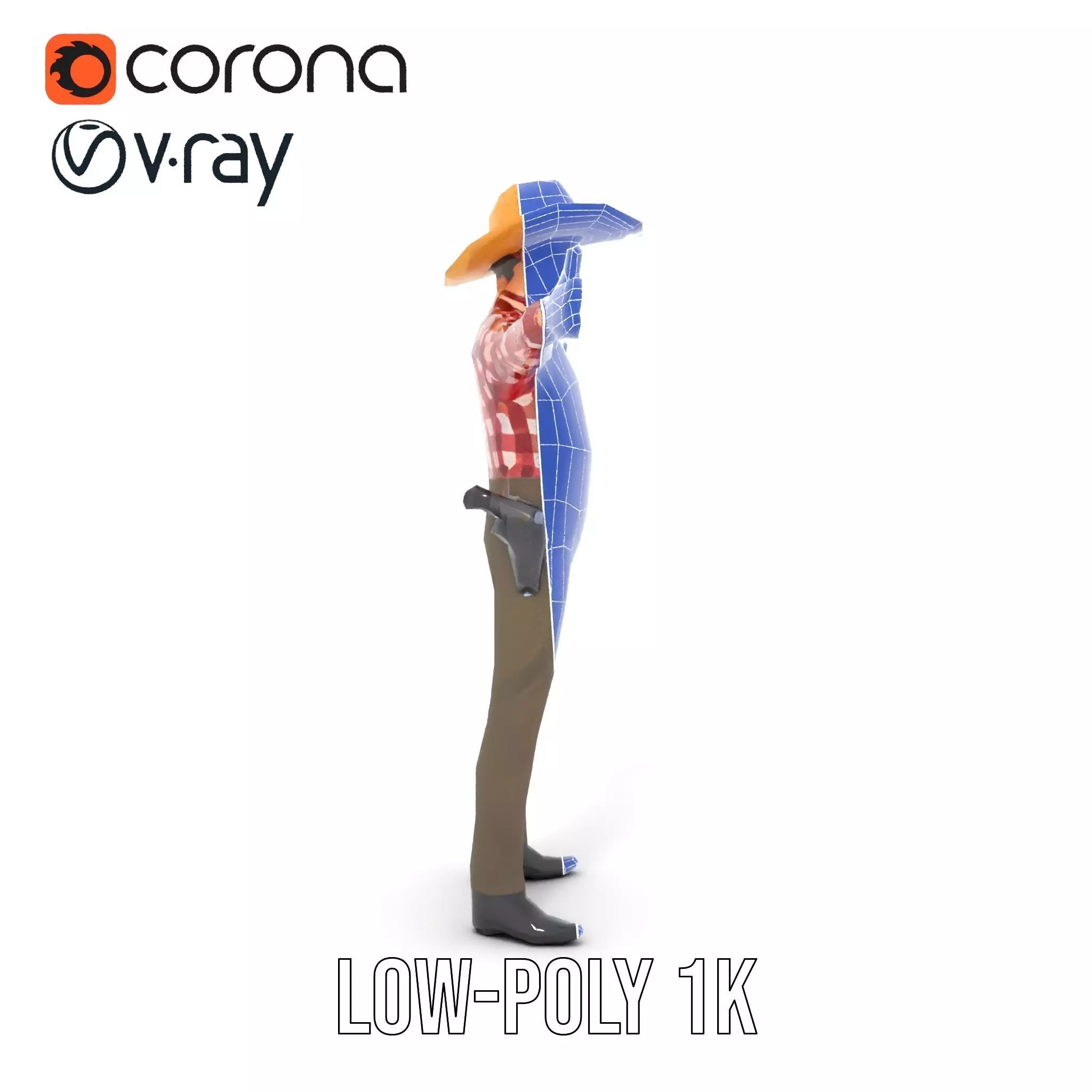 Cowboy Outfit Character model pack Low-poly 3D model_27