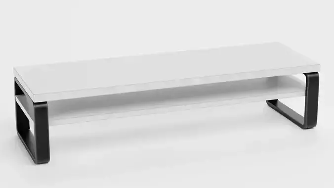 TV Table V3 - Universal White Console Low-poly 3D model