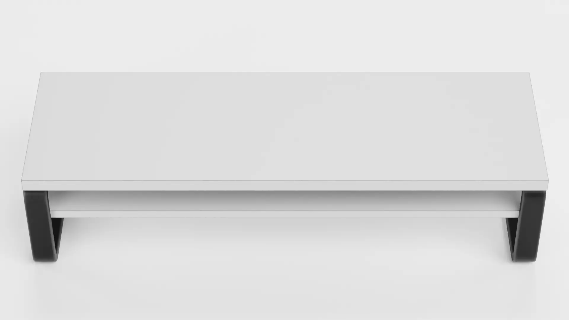 TV Table V3 - Universal White Console Low-poly 3D model_3