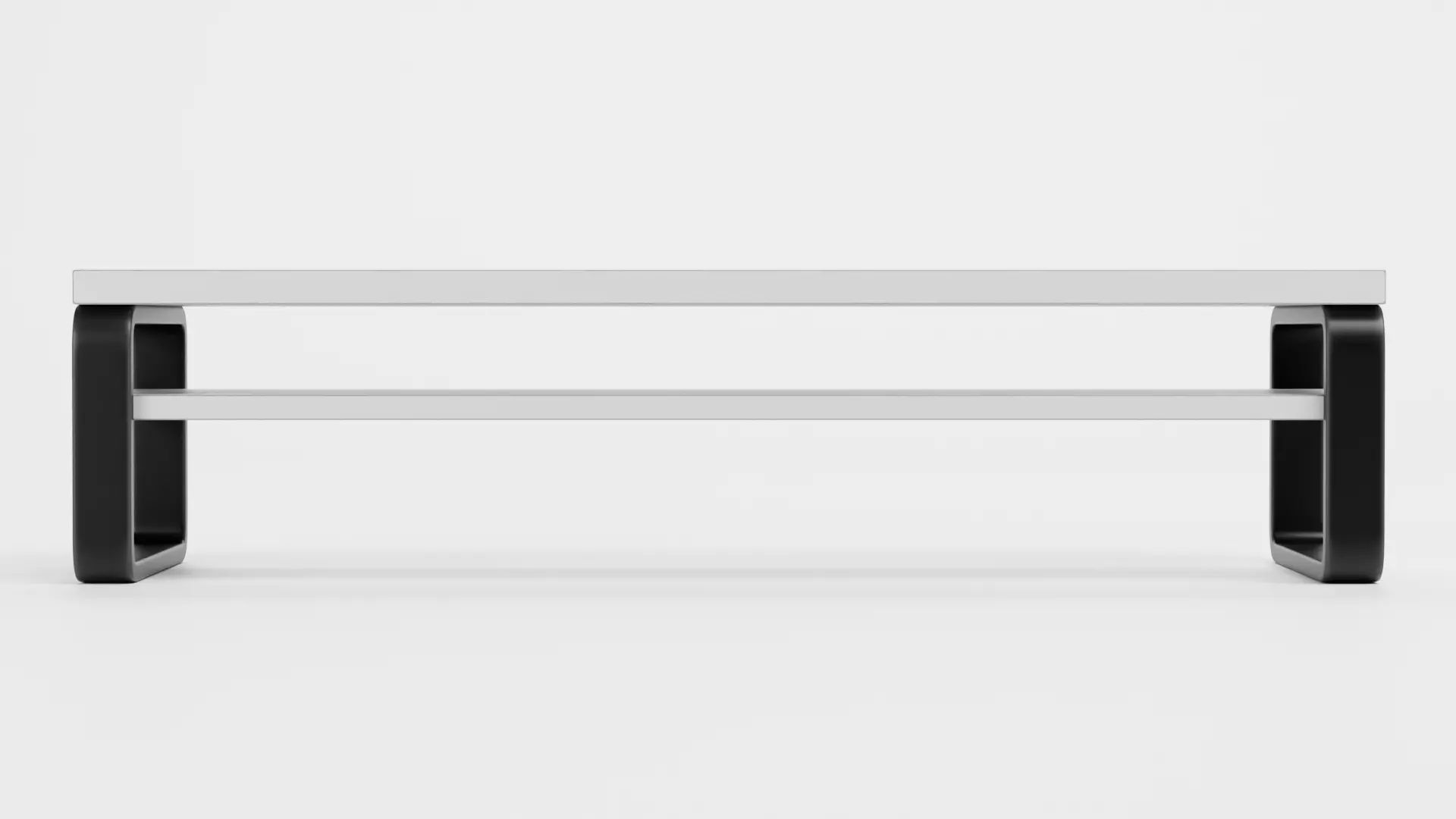 TV Table V3 - Universal White Console Low-poly 3D model_1