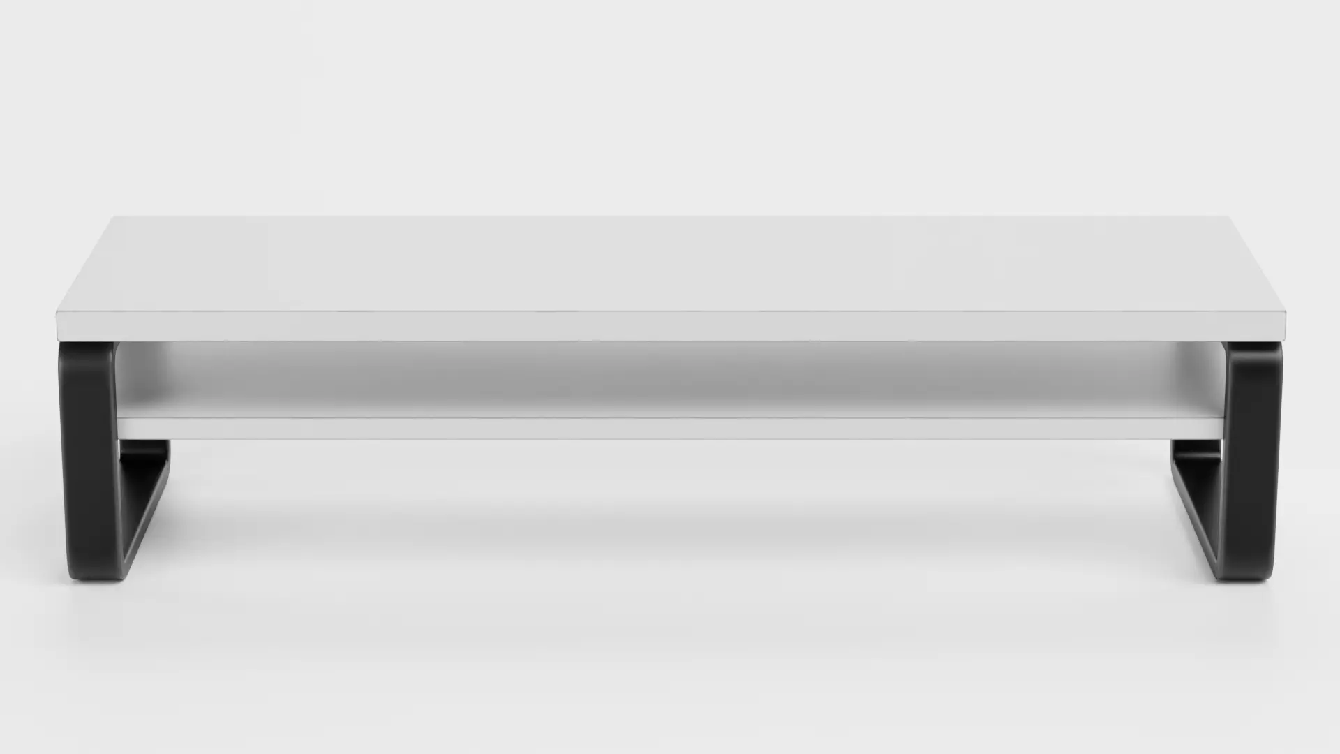 TV Table V3 - Universal White Console Low-poly 3D model_2