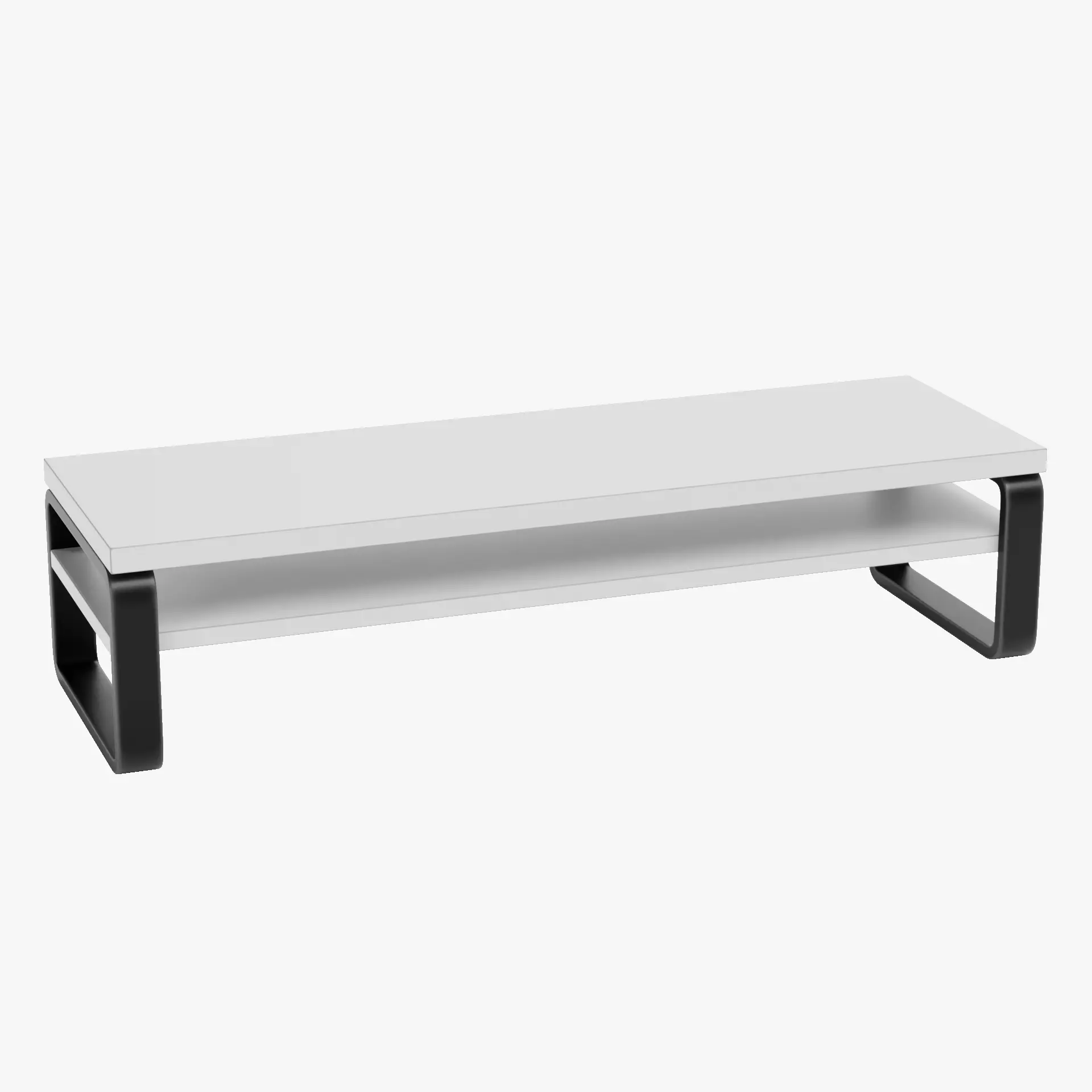 TV Table V3 - Universal White Console Low-poly 3D model_11