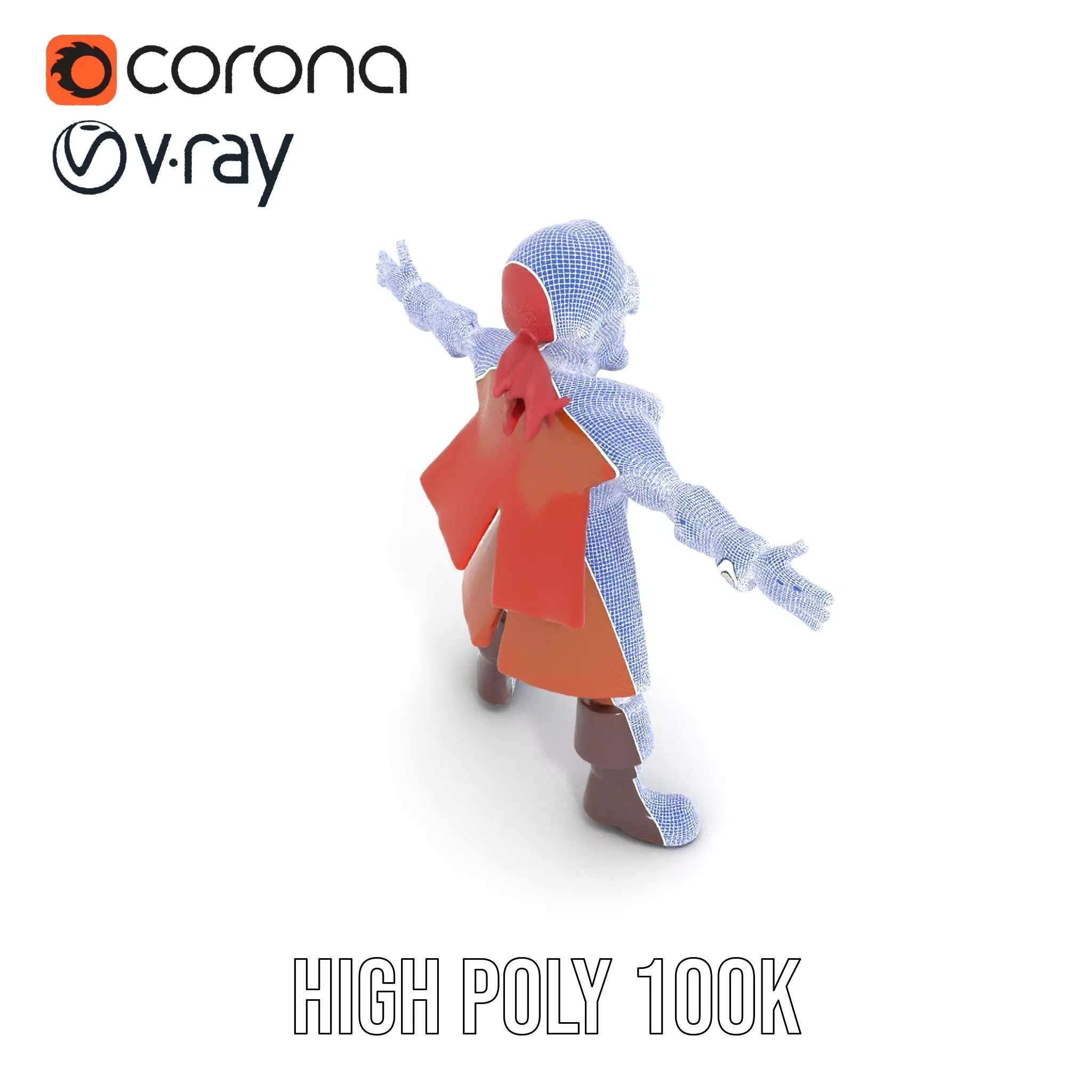 Rugged Pirate Captain model pack Low-poly 3D model_22