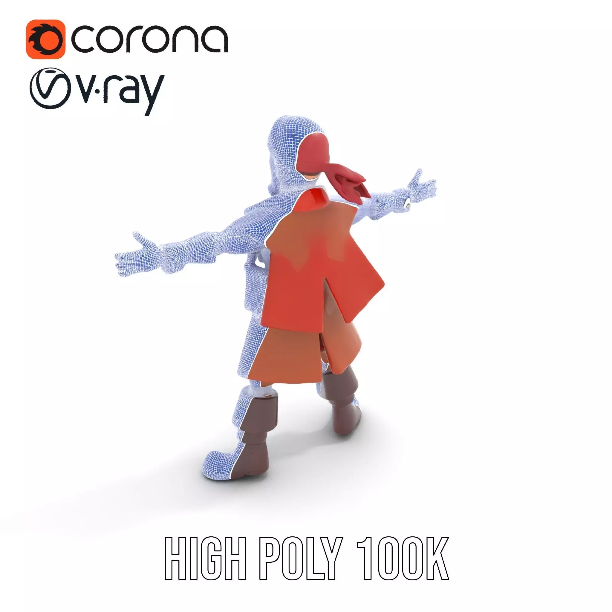 Rugged Pirate Captain model pack Low-poly 3D model_28