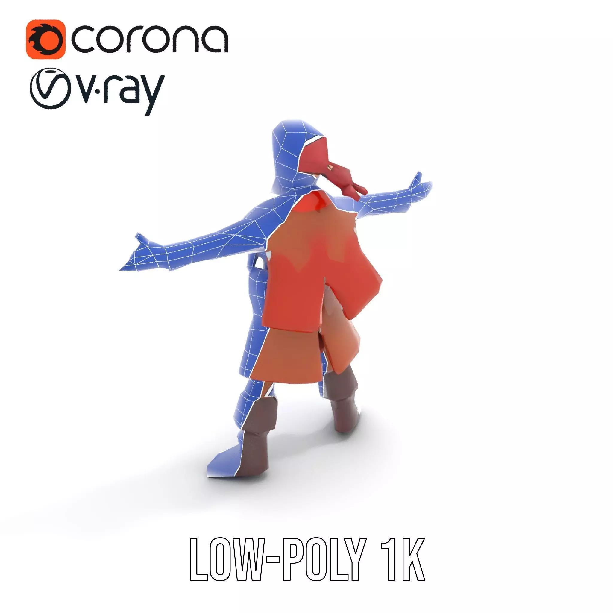 Rugged Pirate Captain model pack Low-poly 3D model_24