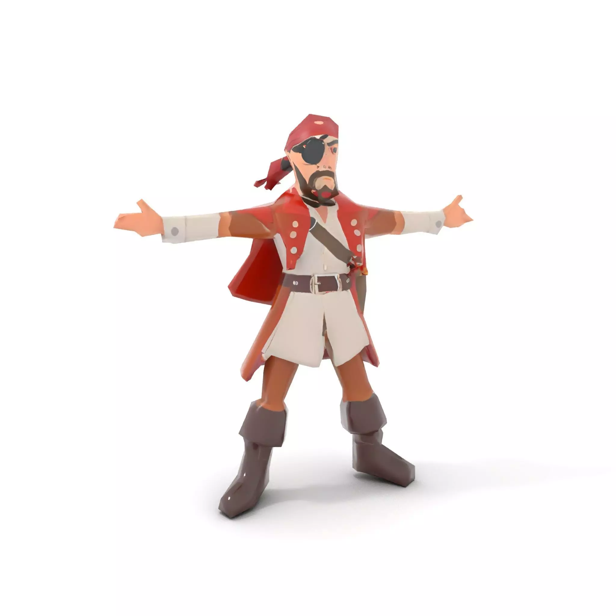 Rugged Pirate Captain model pack Low-poly 3D model_7
