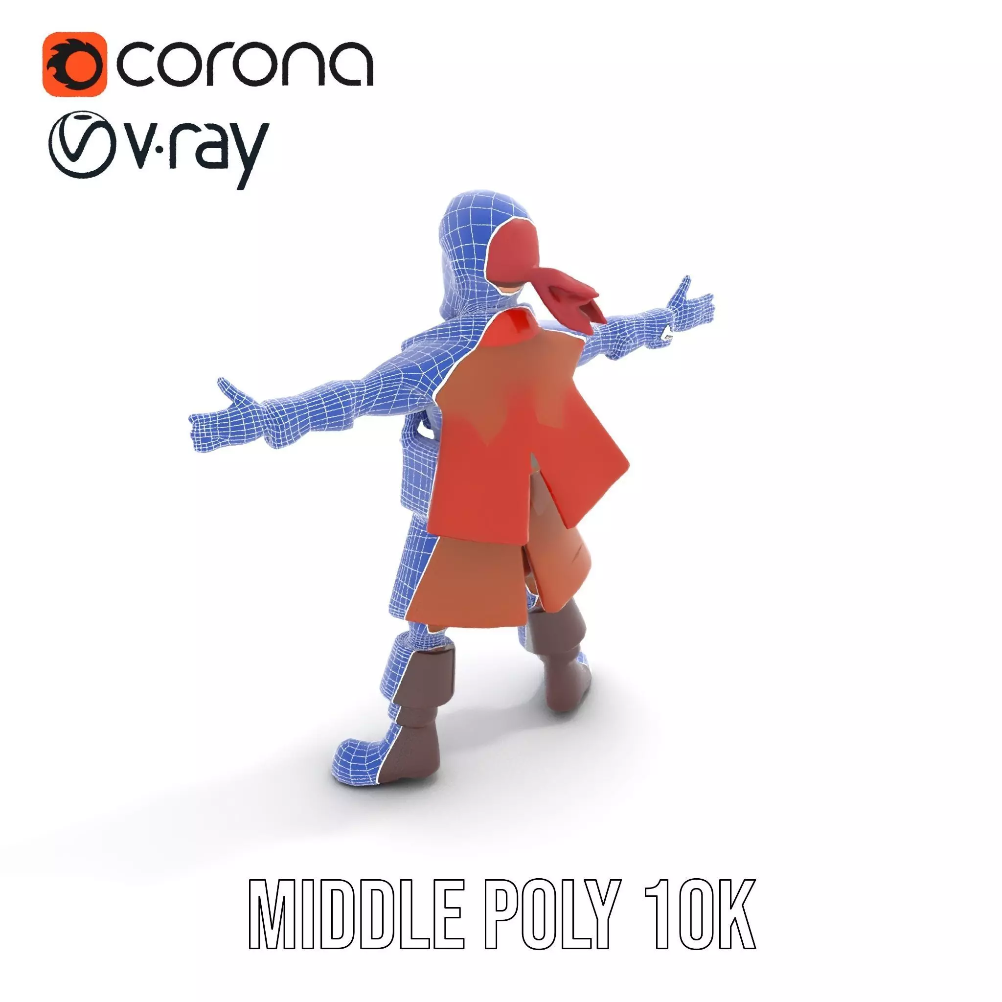 Rugged Pirate Captain model pack Low-poly 3D model_29