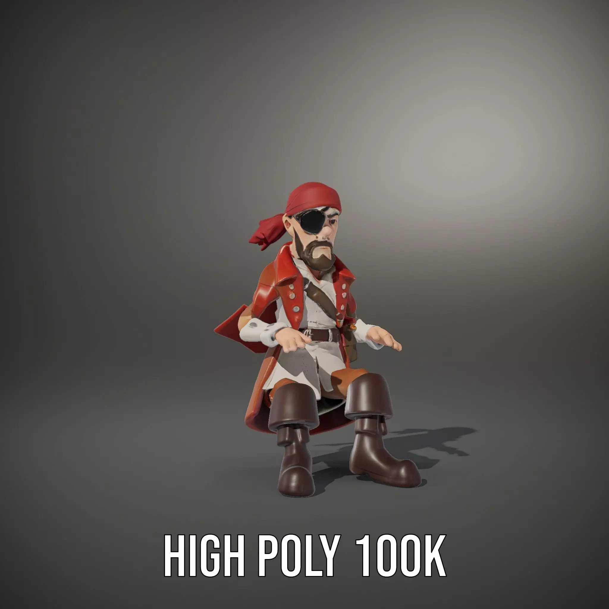 Rugged Pirate Captain model pack Low-poly 3D model_10