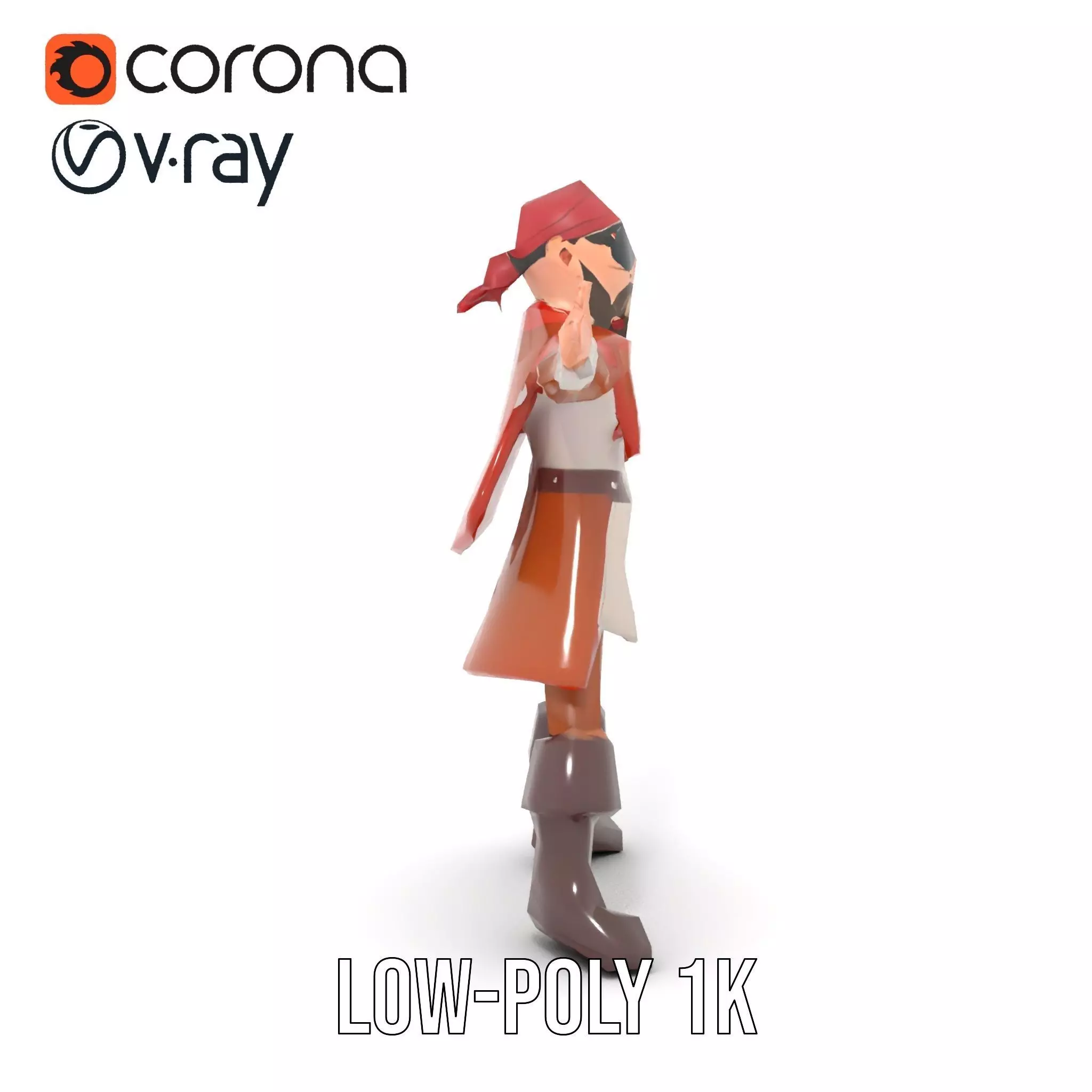 Rugged Pirate Captain model pack Low-poly 3D model_16