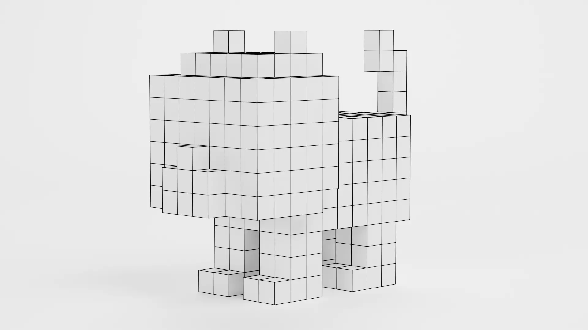 Voxel Cat - Stylized Character Low-poly 3D model_8