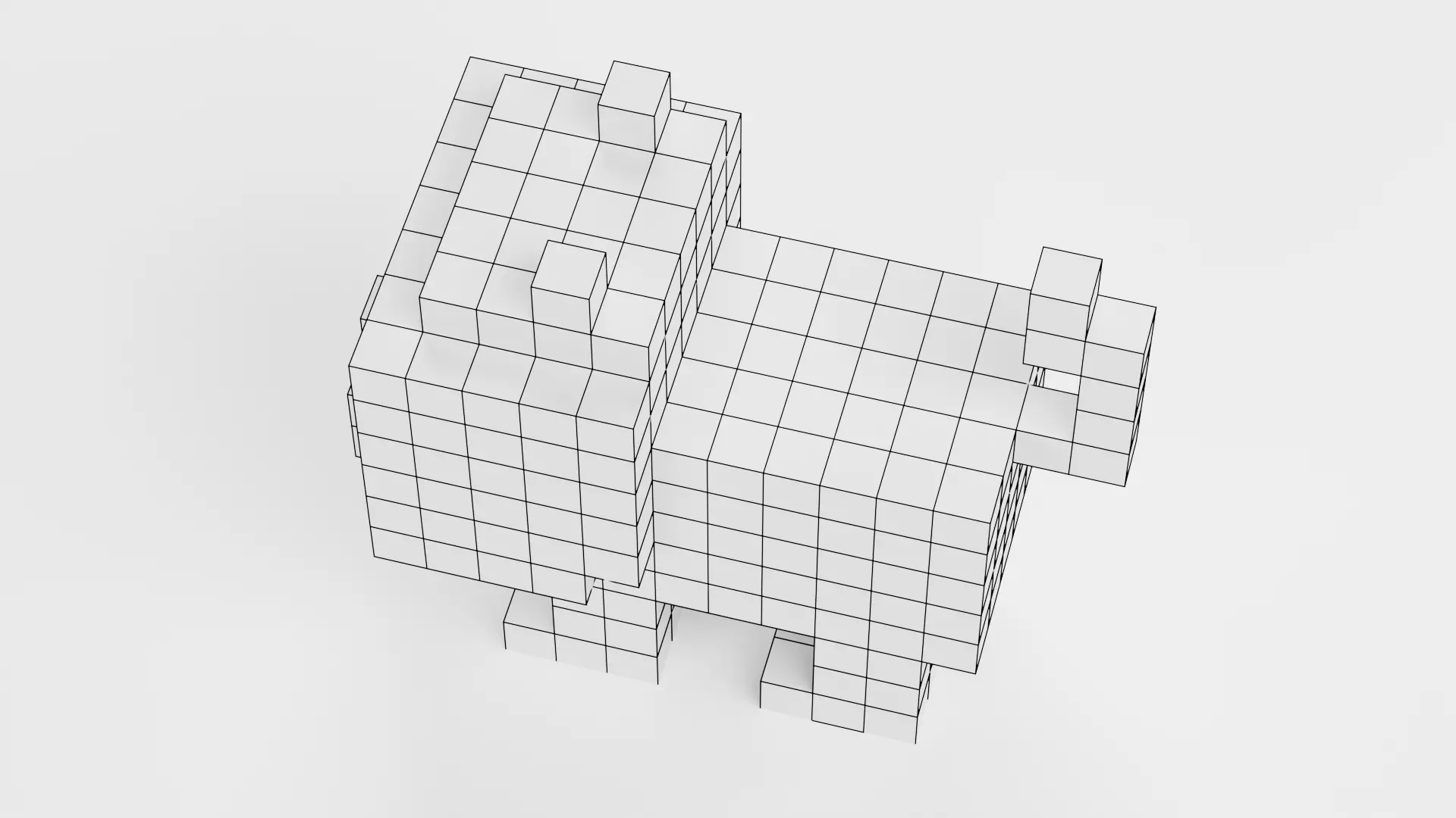 Voxel Cat - Stylized Character Low-poly 3D model_10