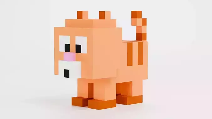 Voxel Cat - Stylized Character