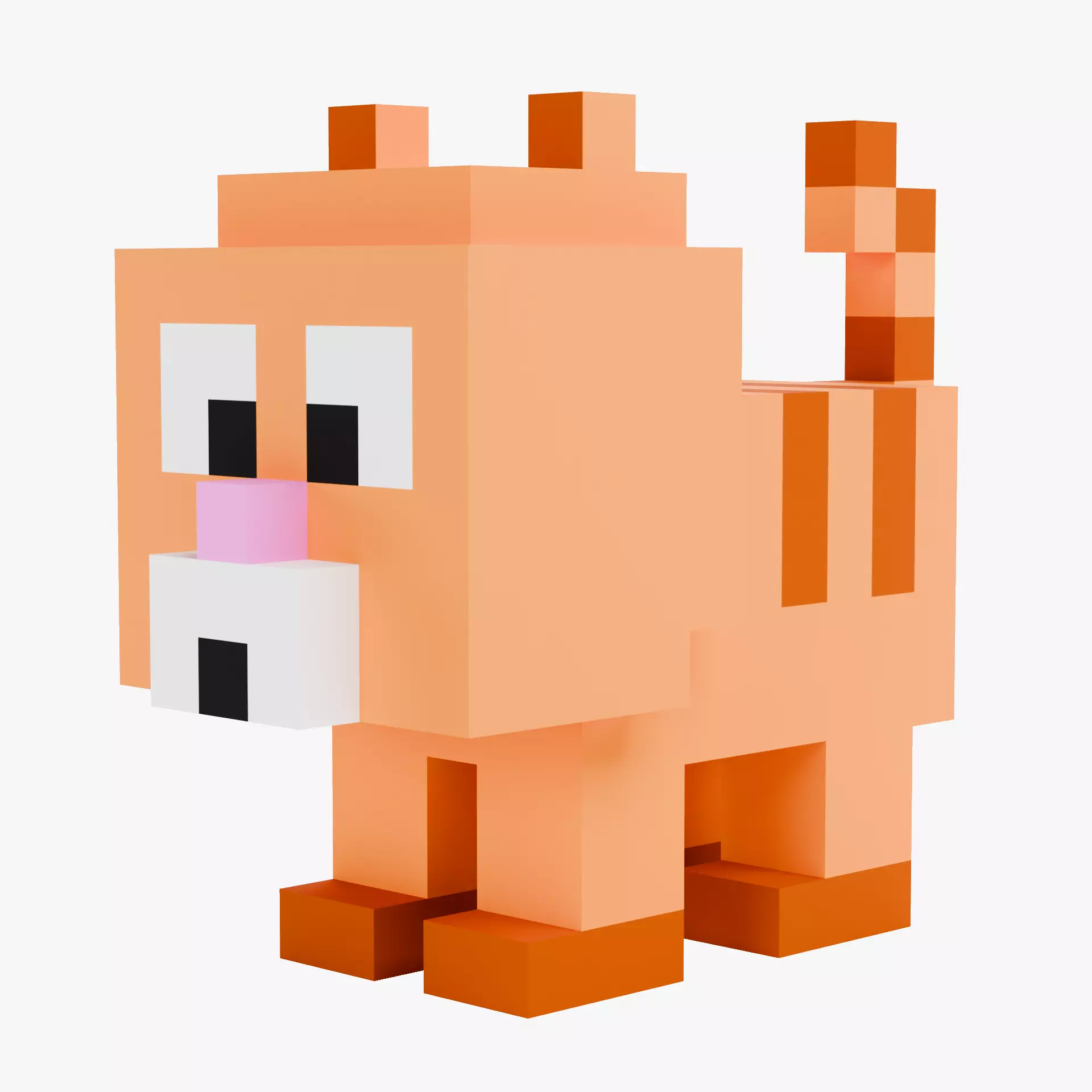 Voxel Cat - Stylized Character Low-poly 3D model_11