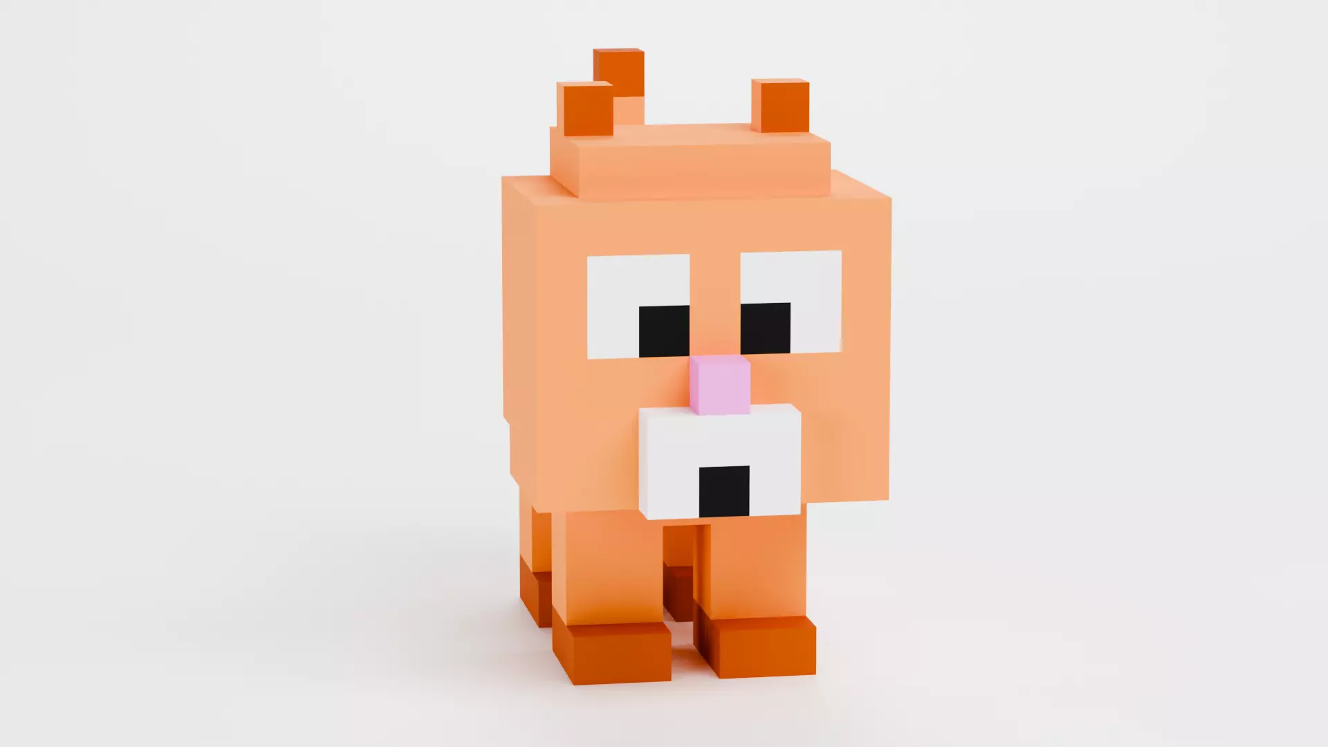Voxel Cat - Stylized Character Low-poly 3D model_3