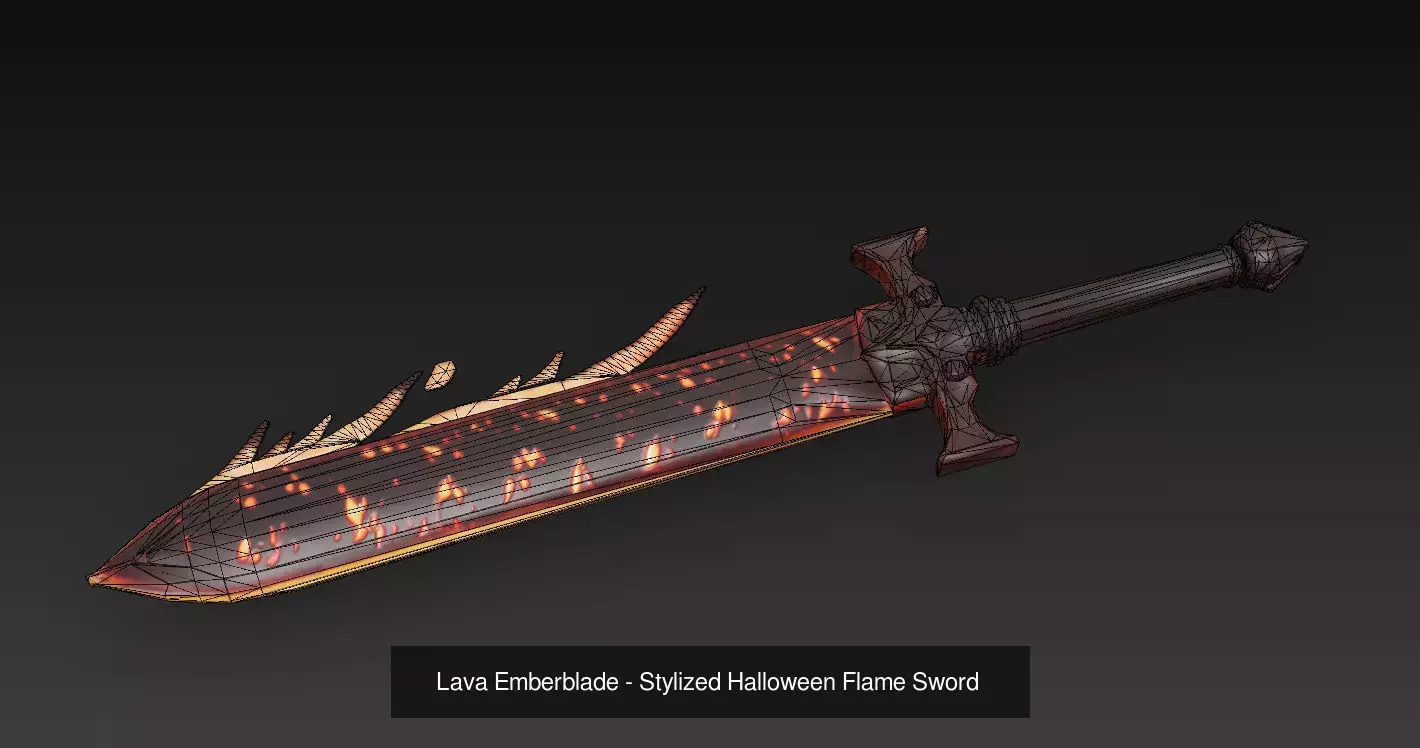 Pumpkin Inferno Props - Stylized Halloween Flame Weapons 3D Model Collection_2