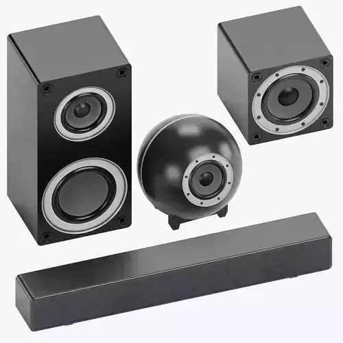 -Speakers Black- 3D Model Collection
