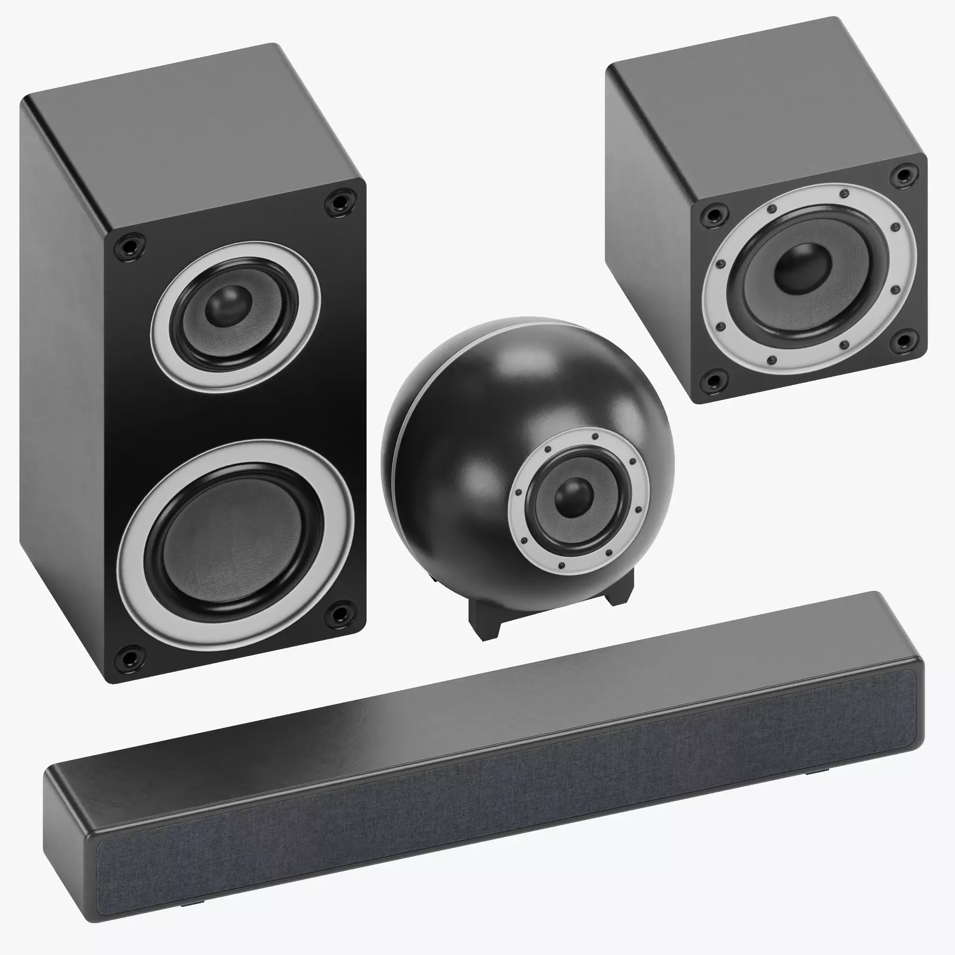 -Speakers Black- 3D Model Collection_0