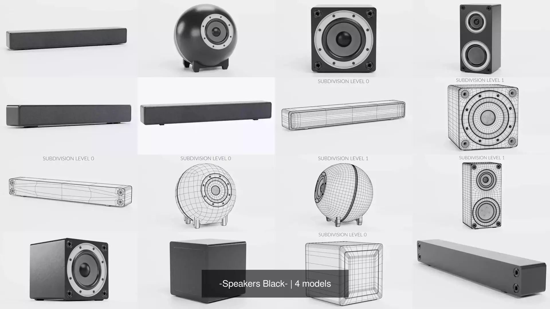 -Speakers Black- 3D Model Collection_2