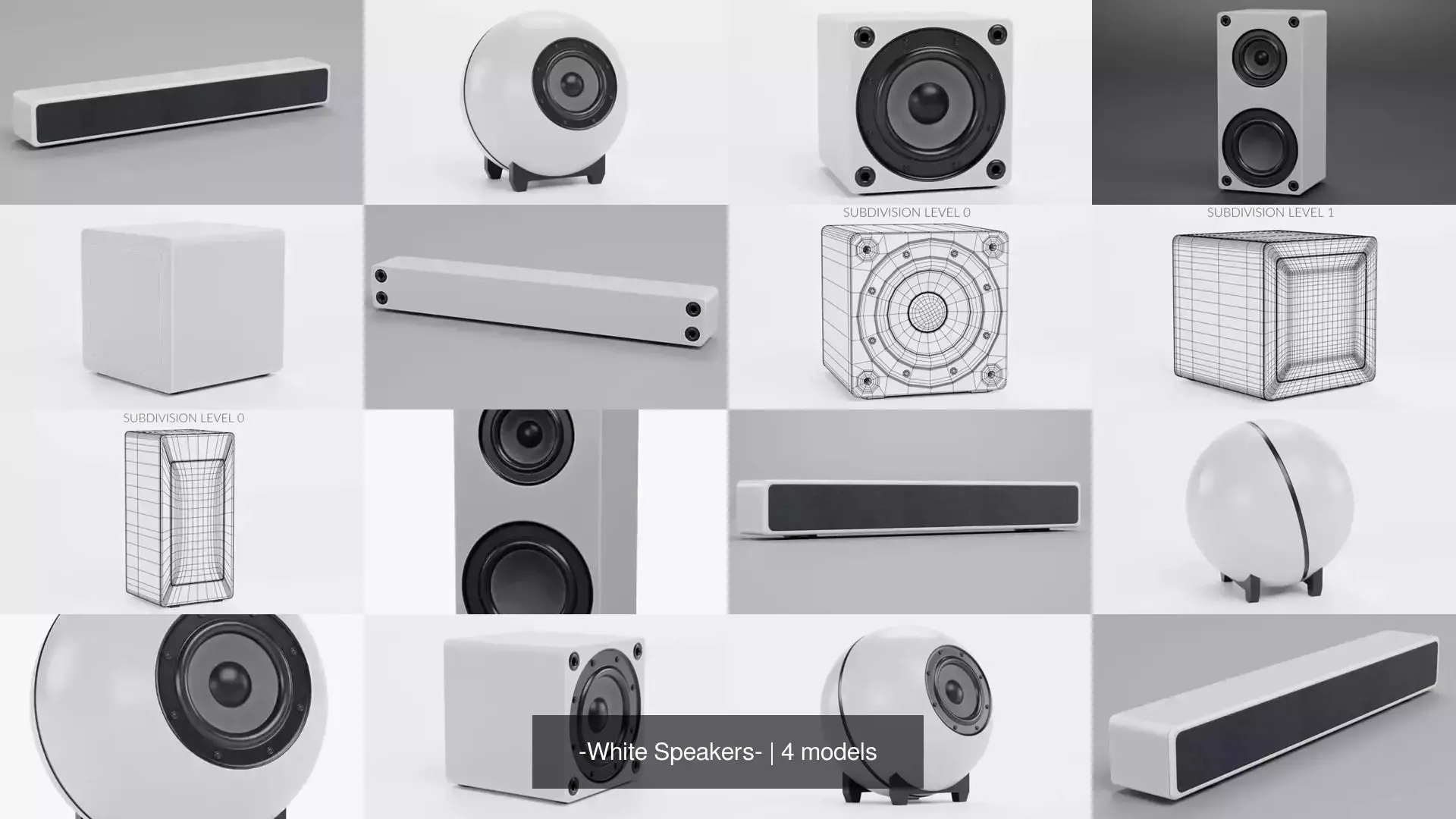-White Speakers- 3D Model Collection_2
