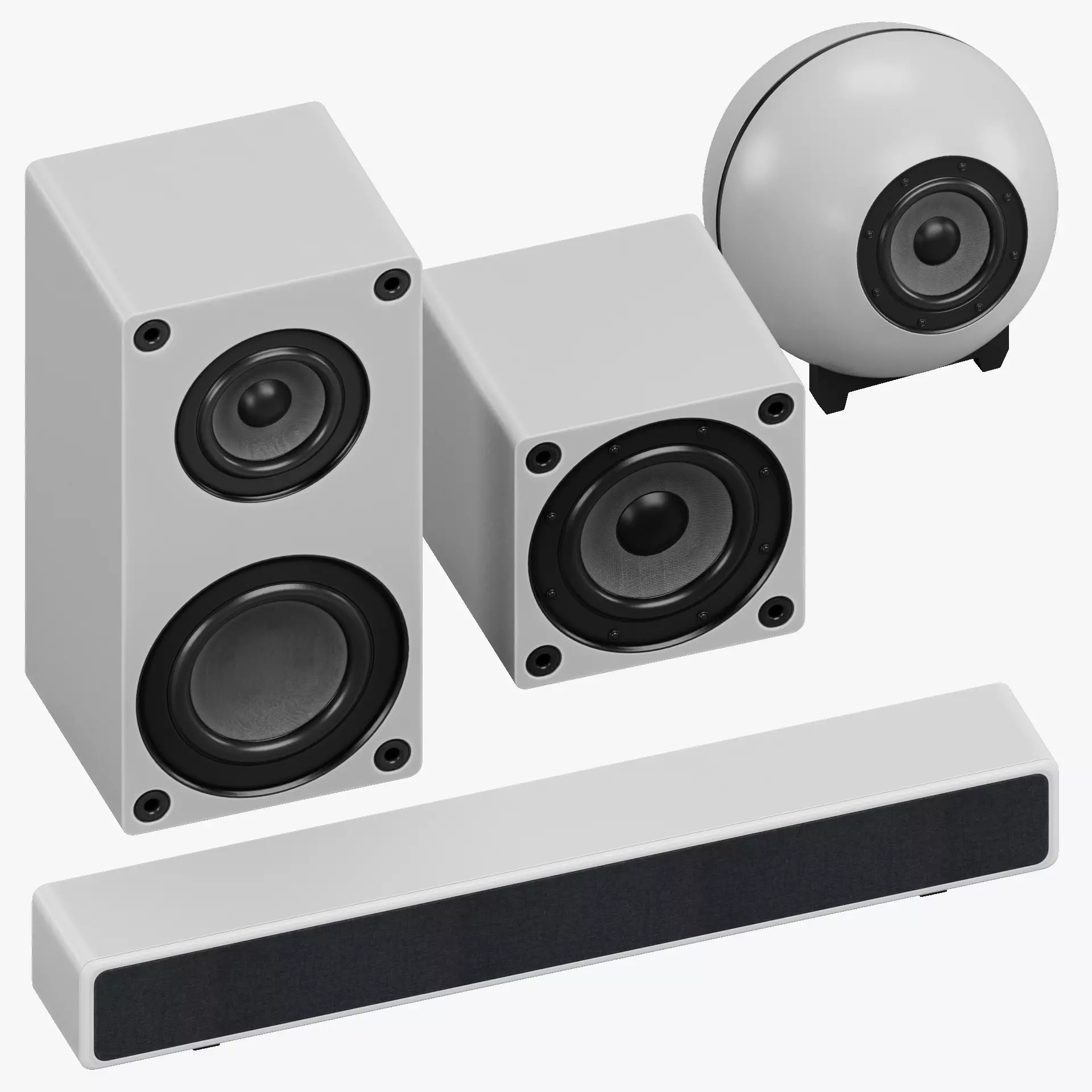 -White Speakers- 3D Model Collection_0