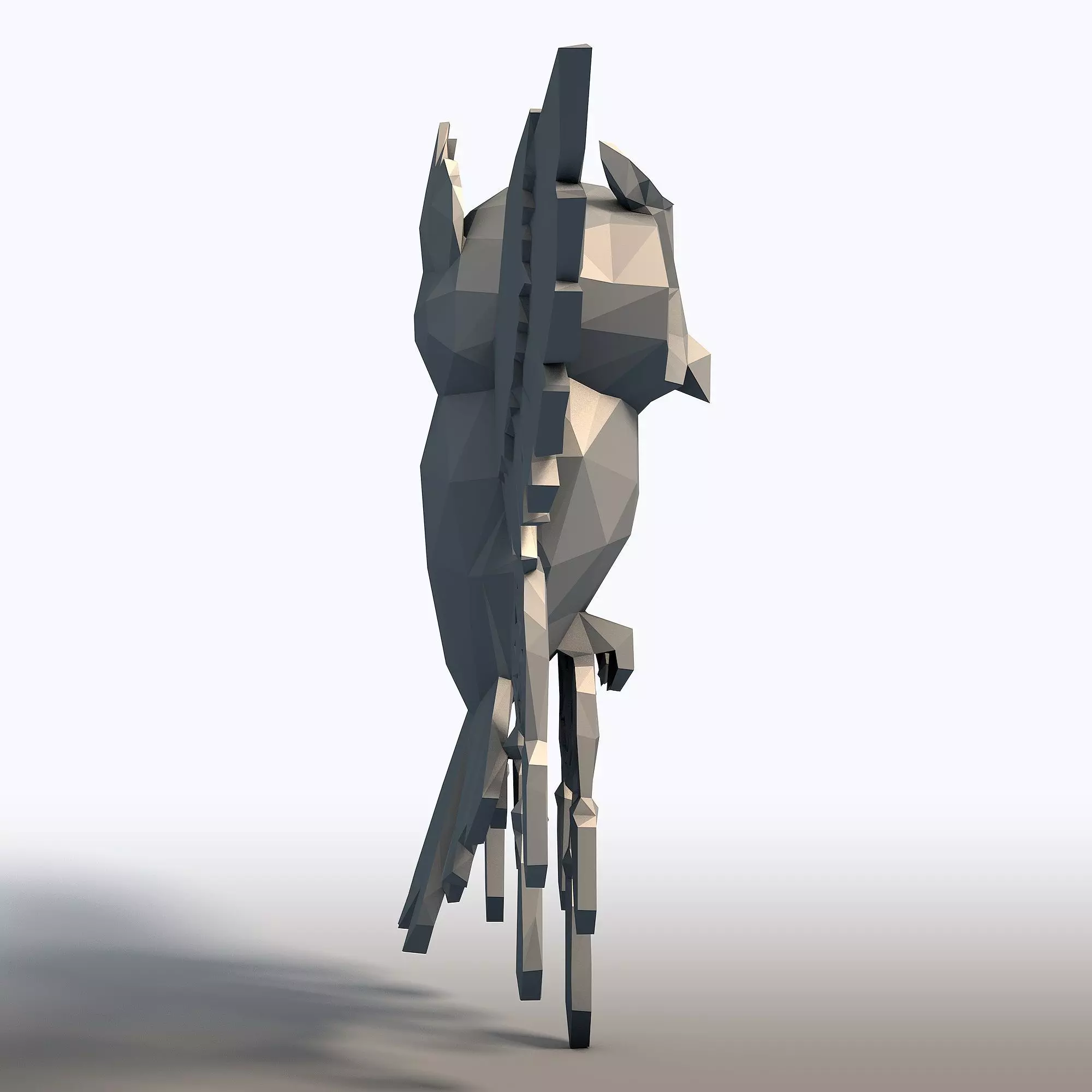 Low Poly Owl Dreamcatcher Native American Spirit Sculpture 3D print model_6