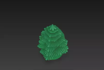 Green Christmas Tree 3D Model Festive Podium Scene 3D print model_7