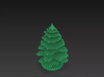 Green Christmas Tree 3D Model Festive Podium Scene 3D print model_6