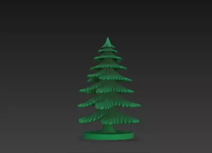Green Christmas Tree 3D Model Festive Podium Scene 3D print model_3