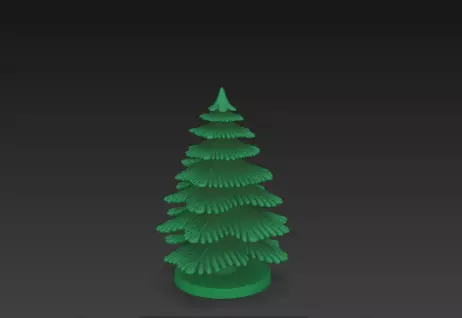Green Christmas Tree 3D Model Festive Podium Scene 3D print model_5
