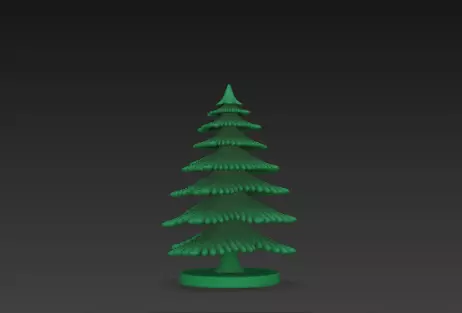 Green Christmas Tree 3D Model Festive Podium Scene 3D print model_4