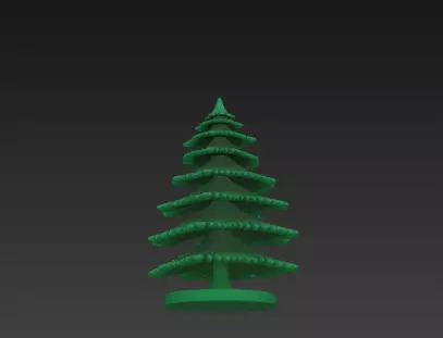 Green Christmas Tree 3D Model Festive Podium Scene 3D print model_9