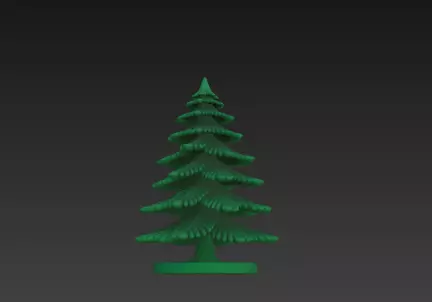 Green Christmas Tree 3D Model Festive Podium Scene 3D print model_2