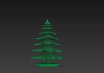 Green Christmas Tree 3D Model Festive Podium Scene 3D print model_1