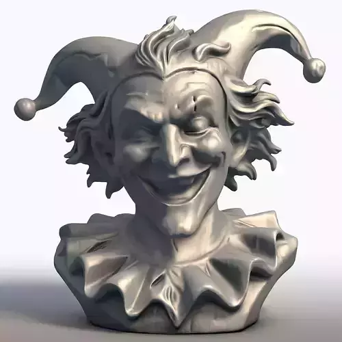 Creepy Jester Bust Sinister Clown Sculpture 3D print model Creepy Jester Bust Sinister Clown Sculpture 3D print model