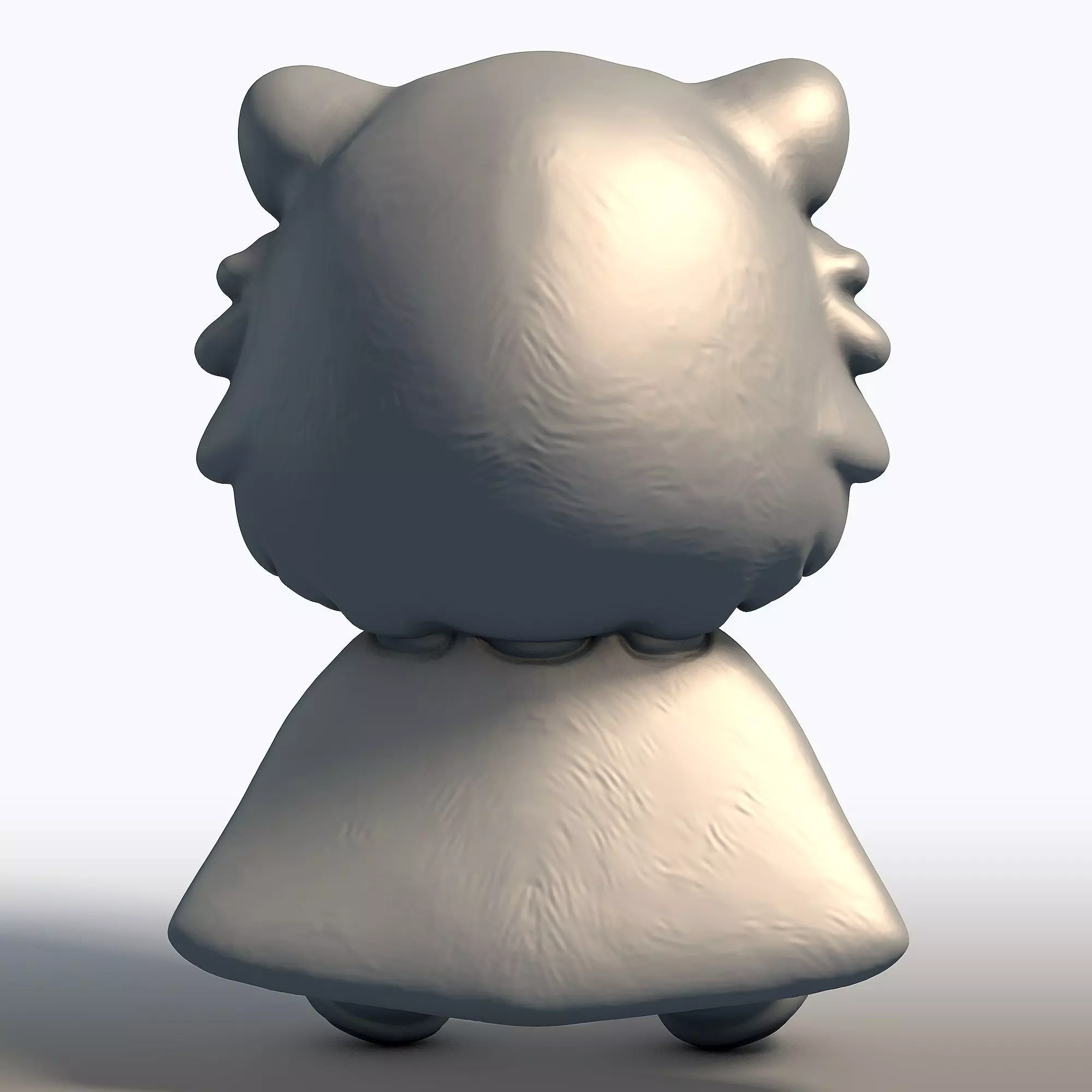 Chibi Aztec Jaguar Warrior Kawaii Mesoamerican Sculpture 3D print model_4