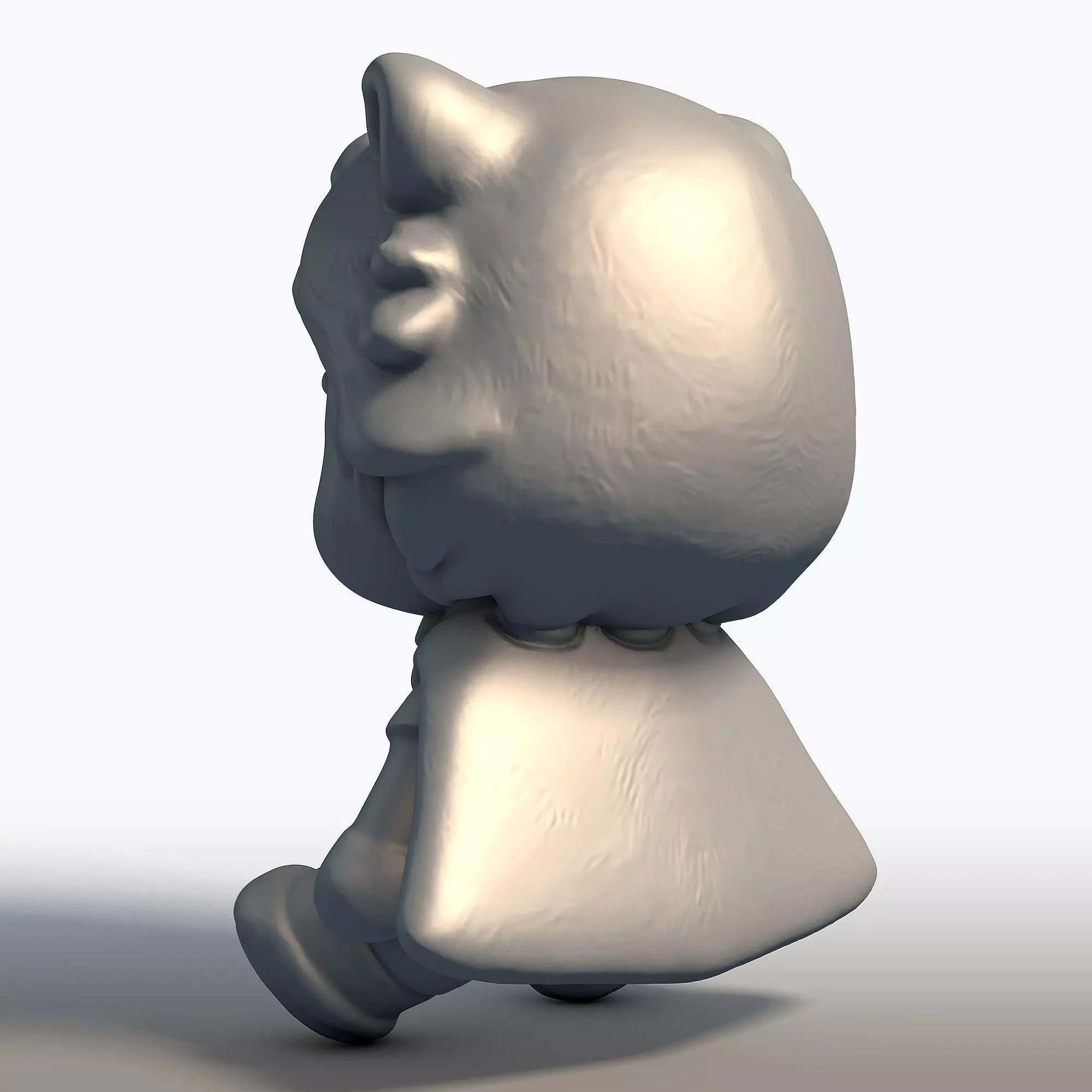 Chibi Aztec Jaguar Warrior Kawaii Mesoamerican Sculpture 3D print model_3