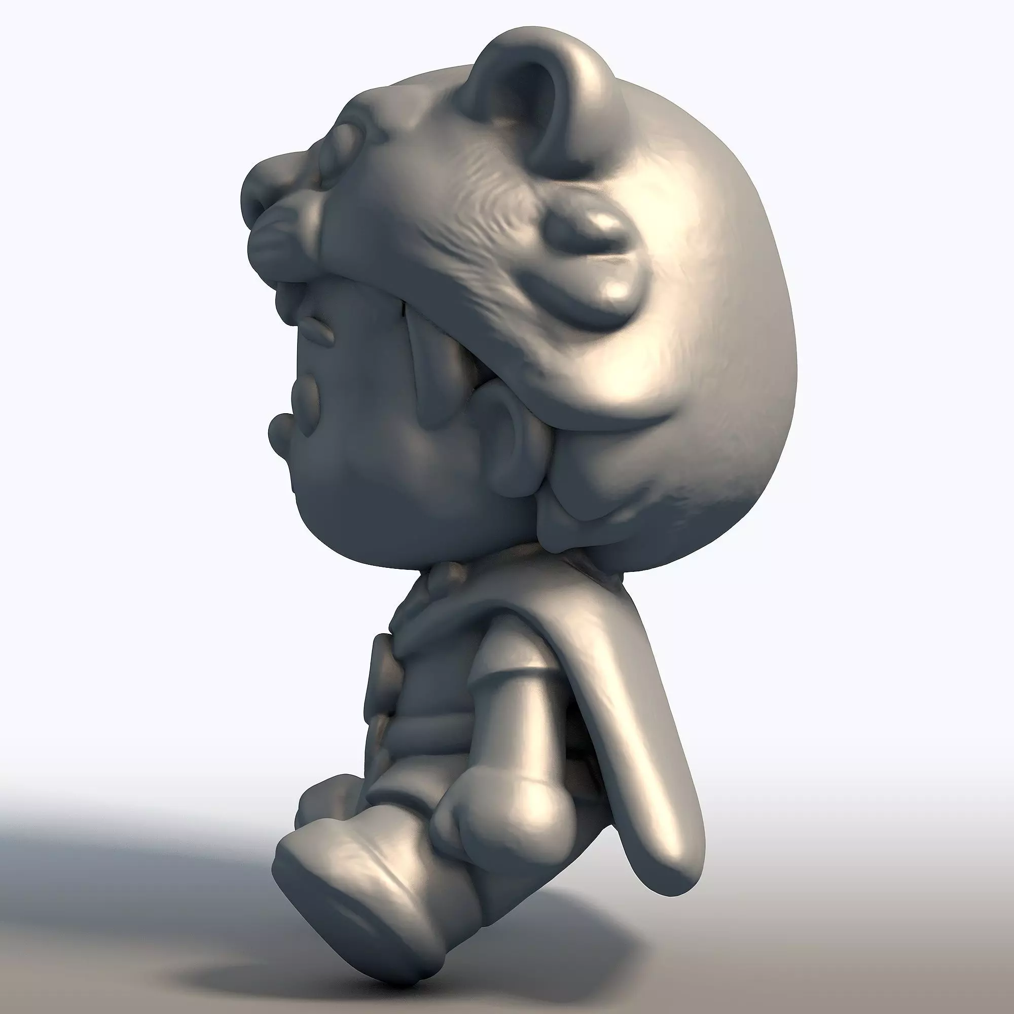 Chibi Aztec Jaguar Warrior Kawaii Mesoamerican Sculpture 3D print model_2