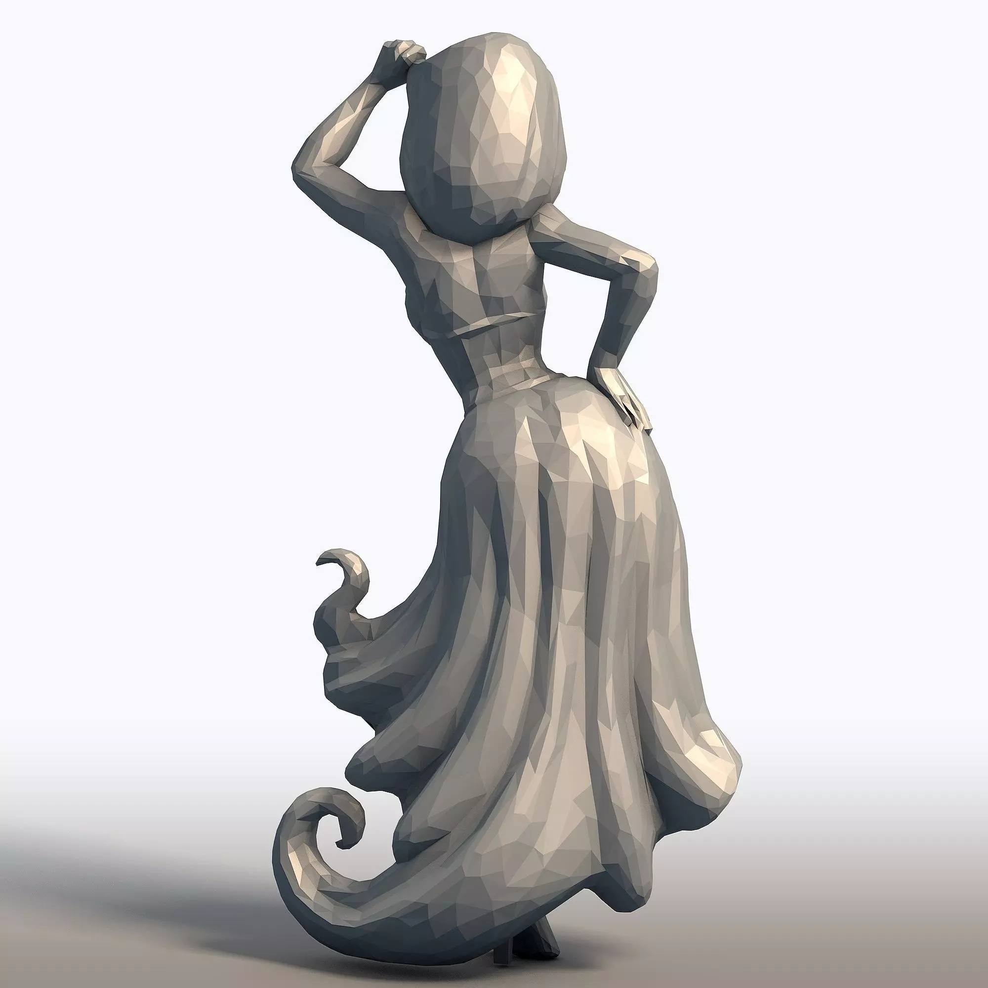 Cheeky Ghost Maiden Sculpture Playful Halloween Spirit  3D print model_4