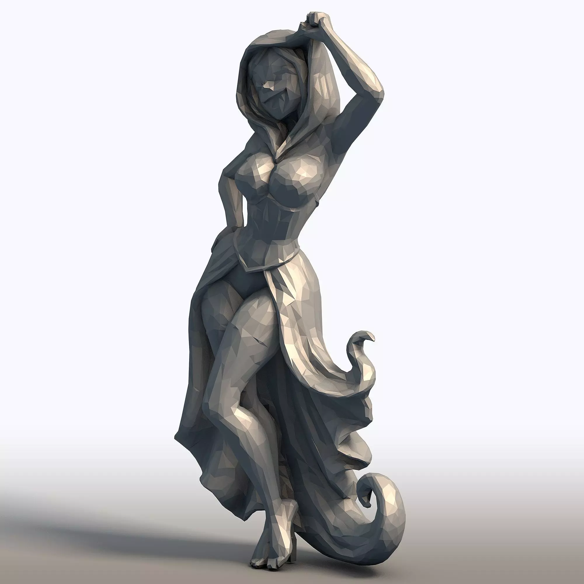 Cheeky Ghost Maiden Sculpture Playful Halloween Spirit  3D print model_1