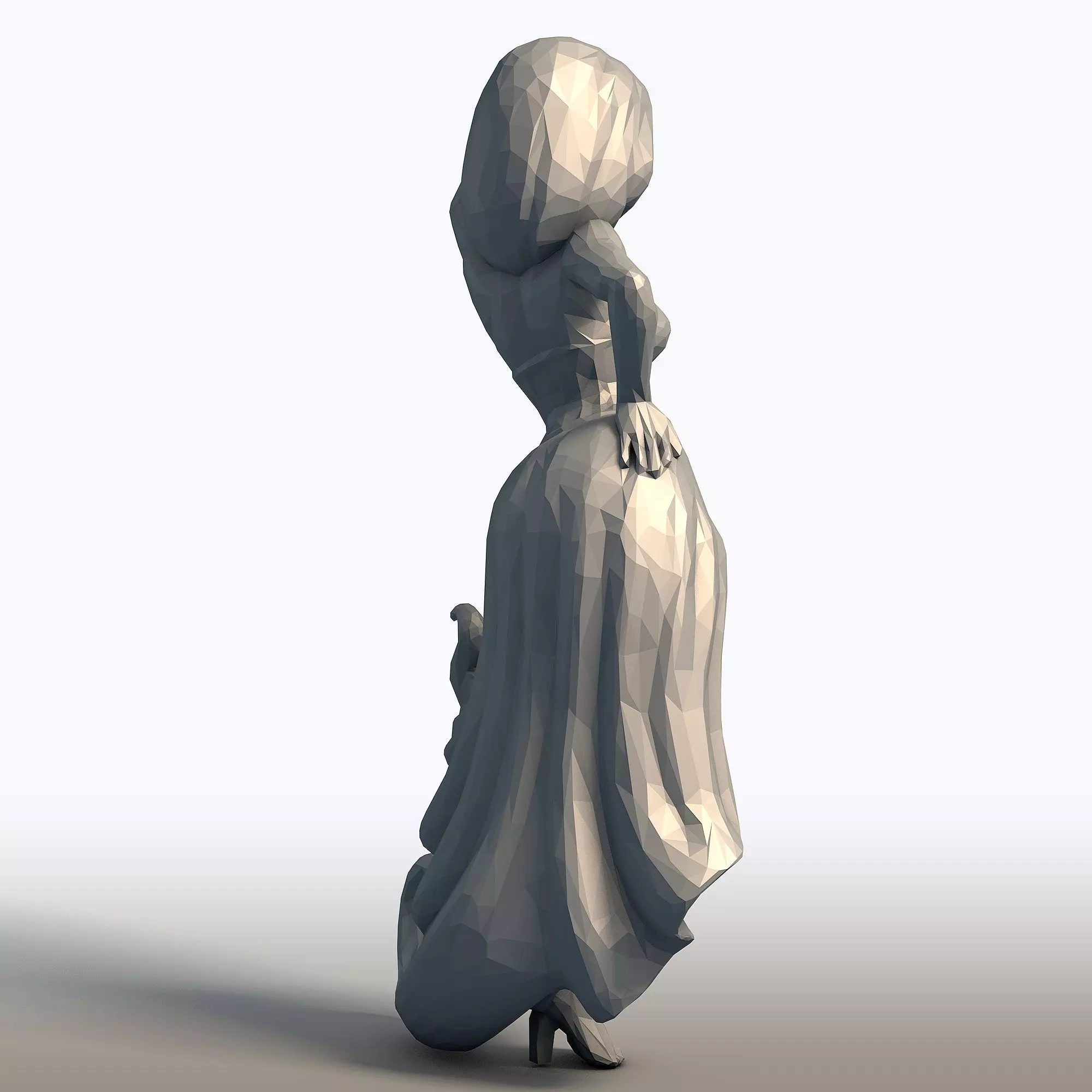 Cheeky Ghost Maiden Sculpture Playful Halloween Spirit  3D print model_5