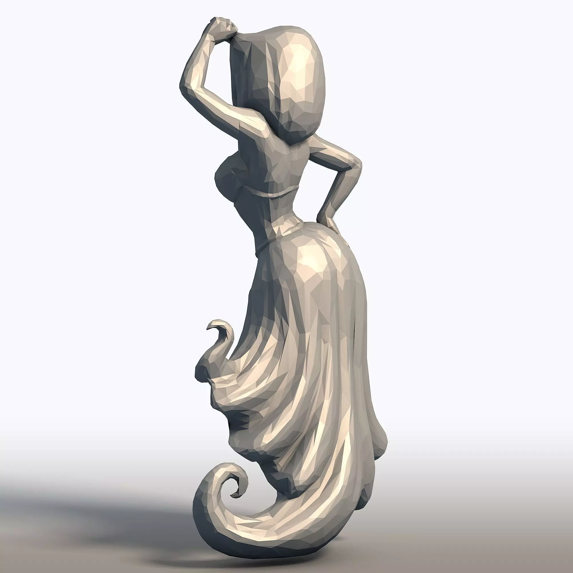 Cheeky Ghost Maiden Sculpture Playful Halloween Spirit  3D print model_3