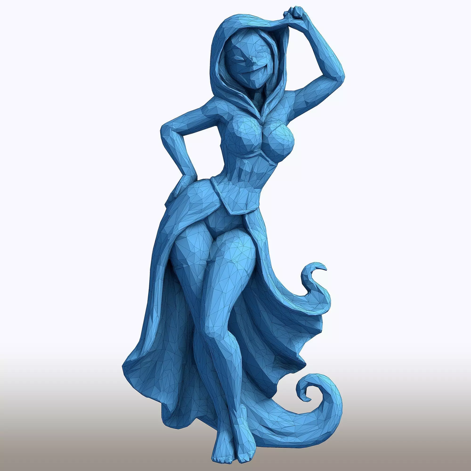 Cheeky Ghost Maiden Sculpture Playful Halloween Spirit  3D print model_8