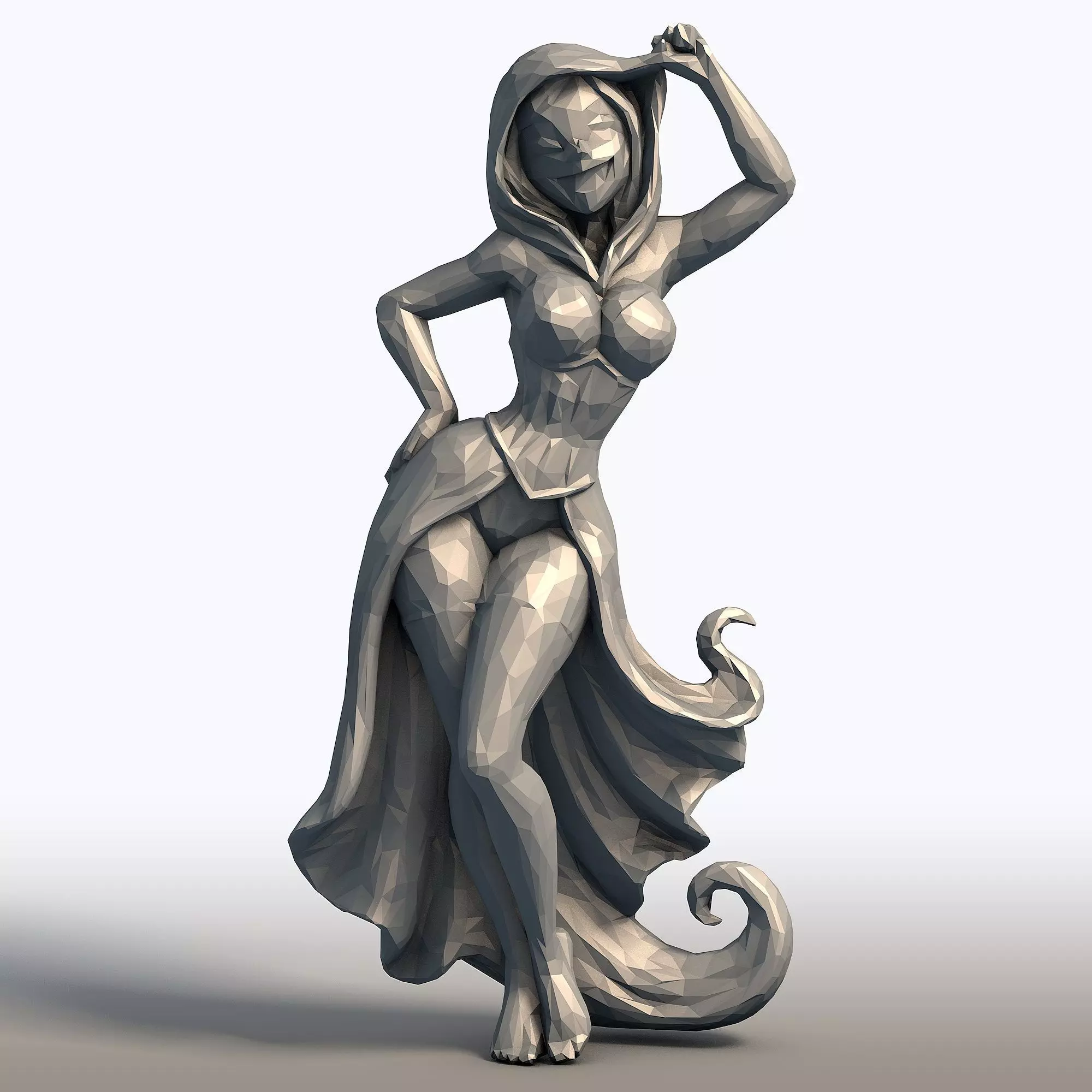 Cheeky Ghost Maiden Sculpture Playful Halloween Spirit  3D print model_0
