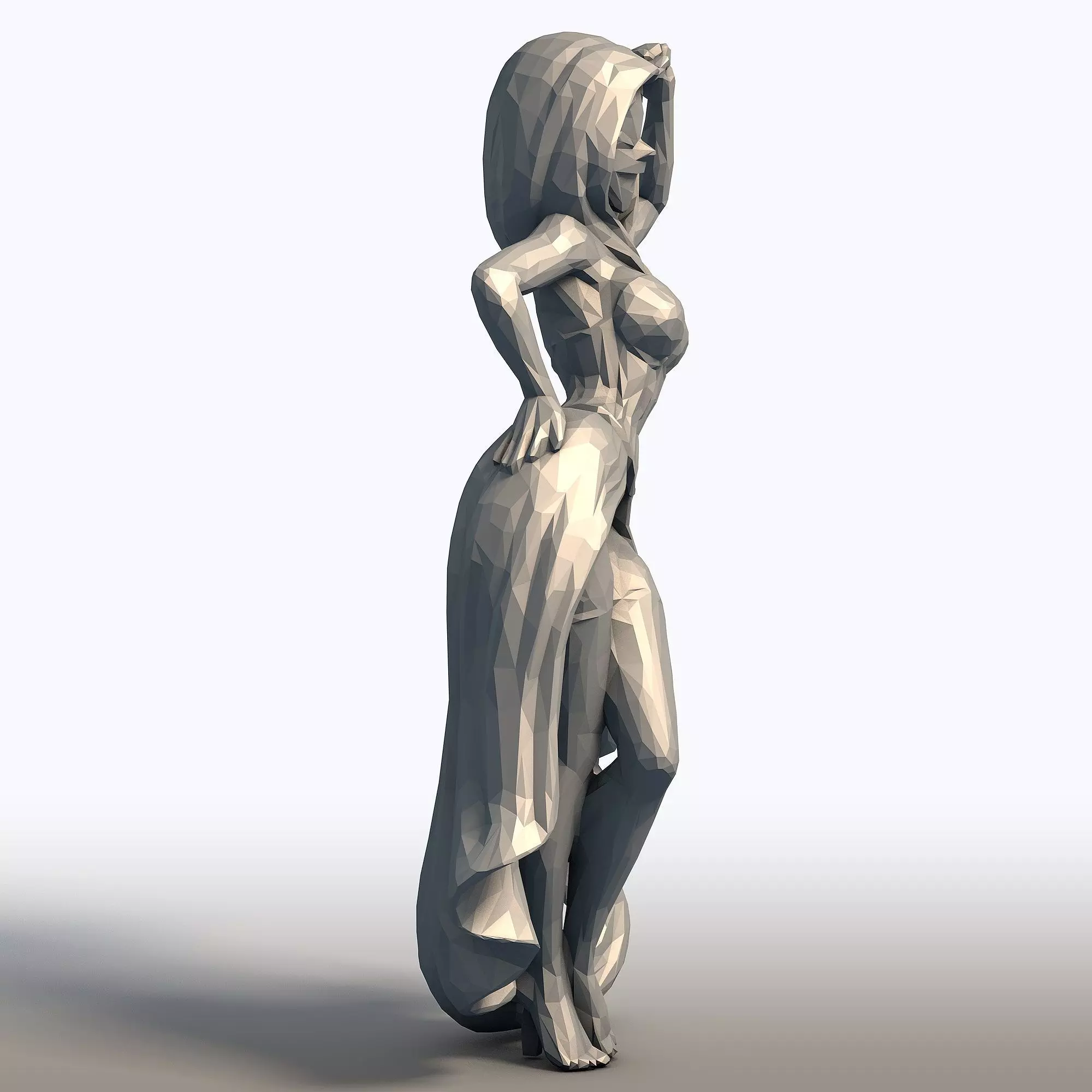 Cheeky Ghost Maiden Sculpture Playful Halloween Spirit  3D print model_6