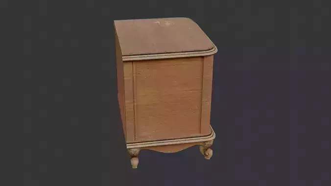 Wooden Two-Drawer Dresser with Carved Details