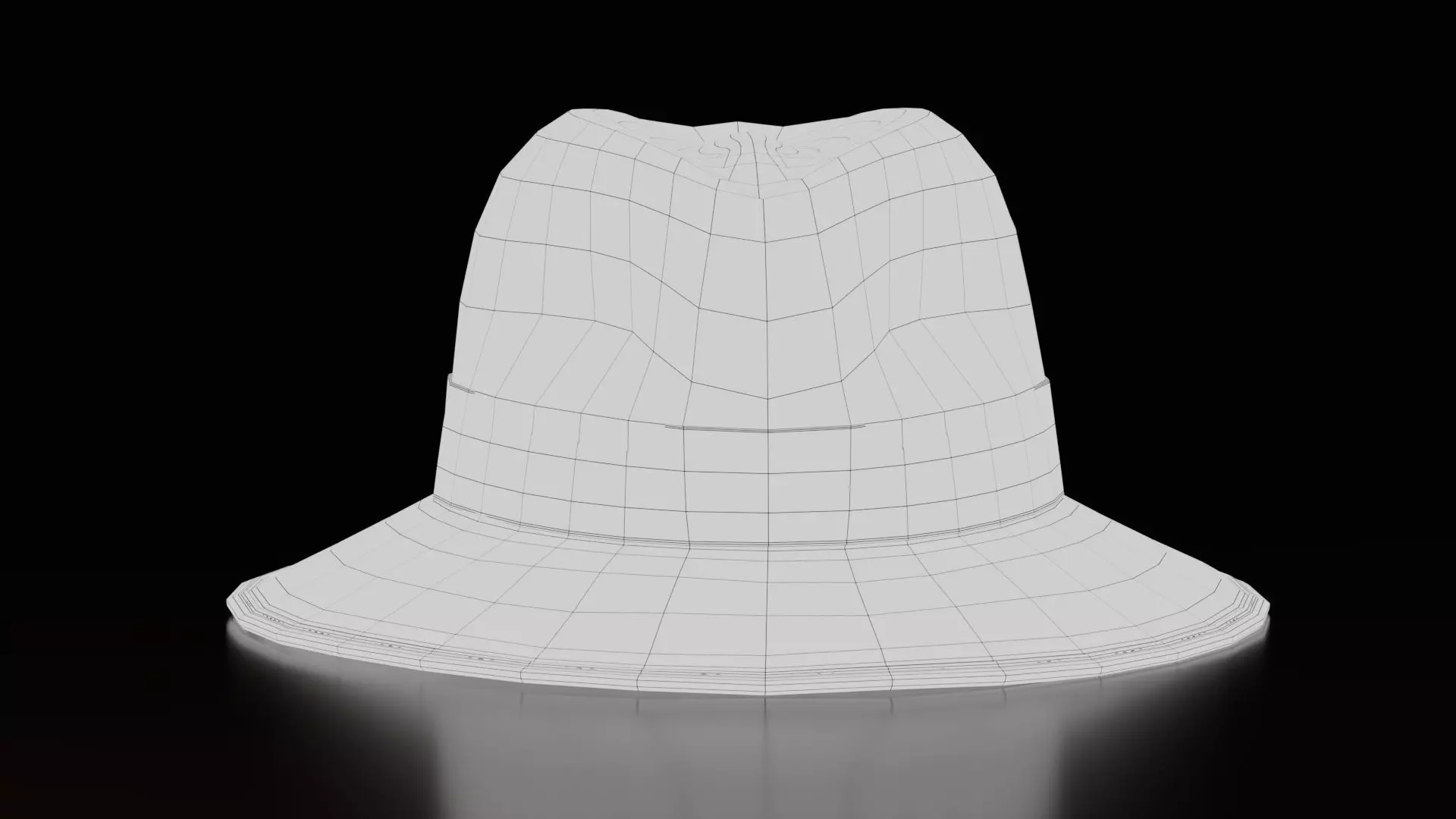 Realistic Fedora Hat Free 3D model_5