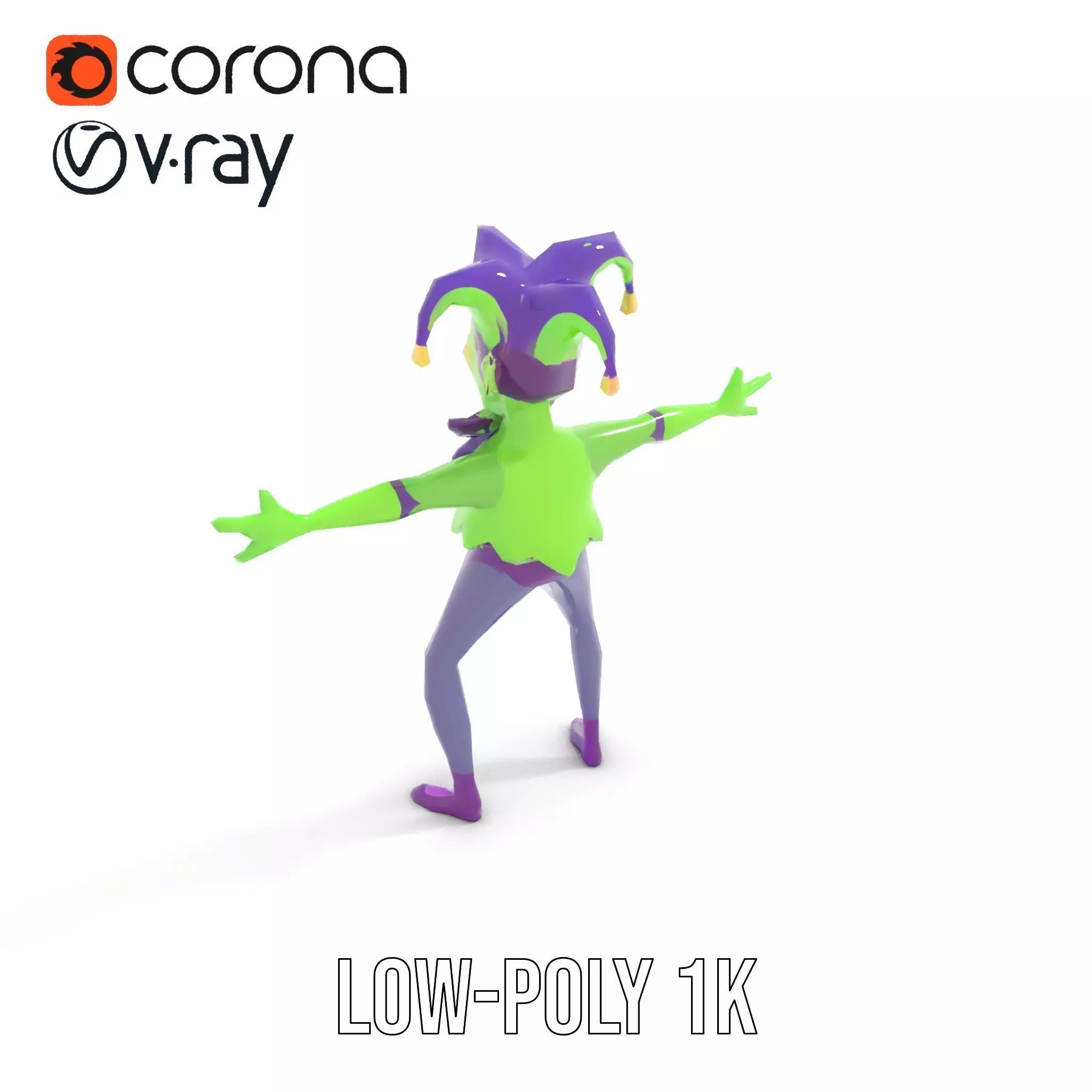 Jester Character model pack Low-poly 3D model_7