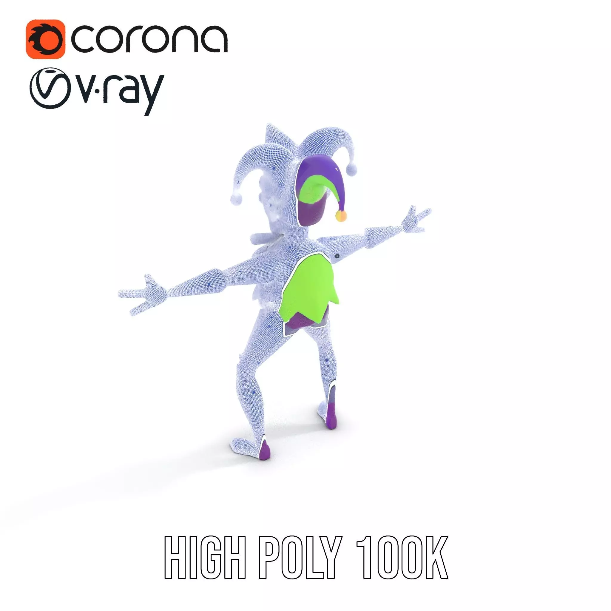 Jester Character model pack Low-poly 3D model_29