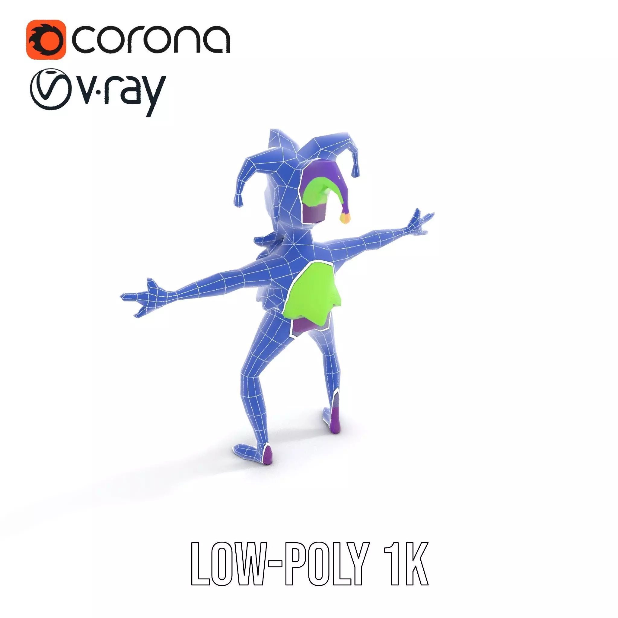 Jester Character model pack Low-poly 3D model_12